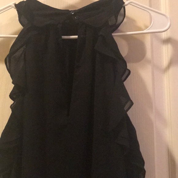 Mustard seed black chiffon ruffle top - Picture 3 of 4